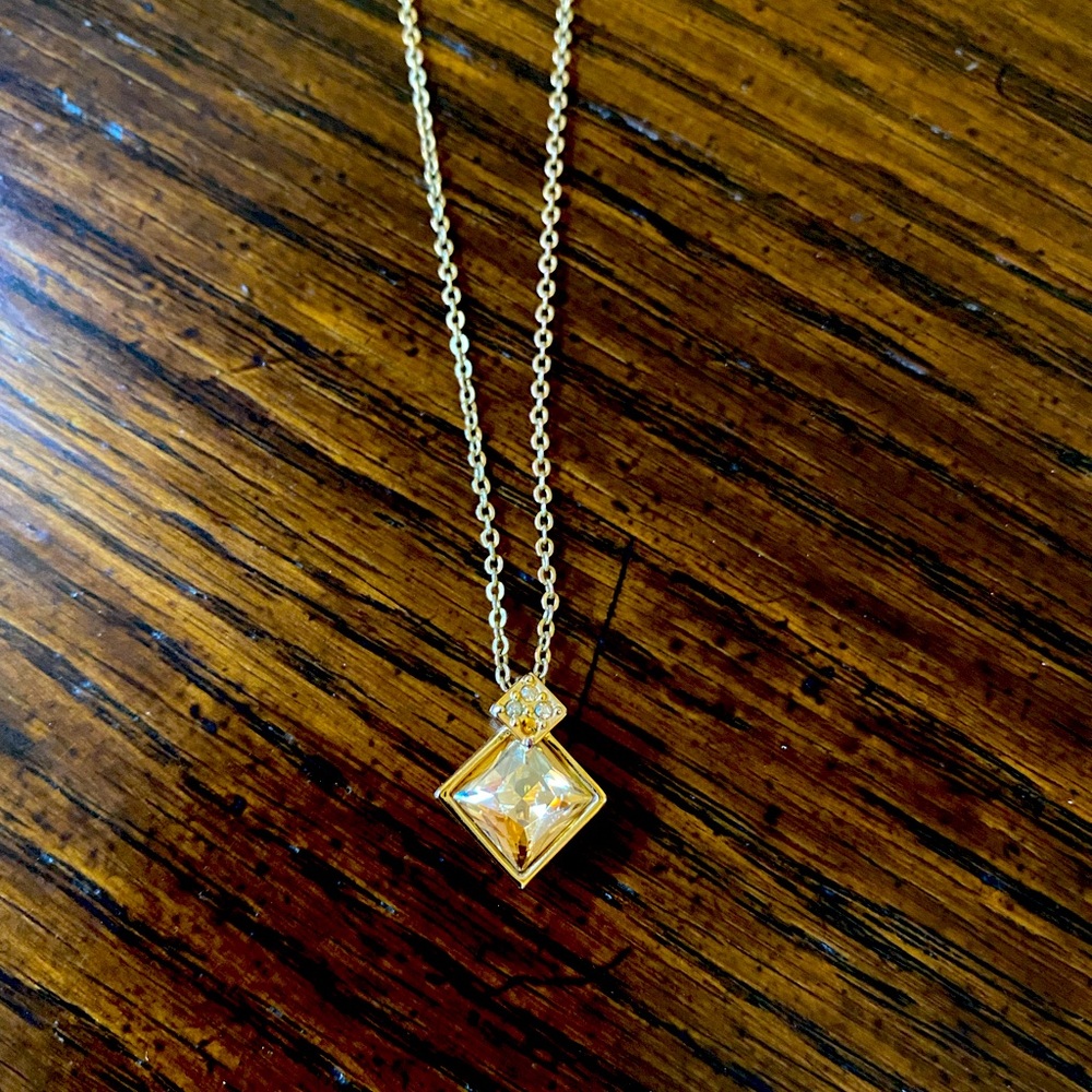 Gold Swarovski Crystal necklace